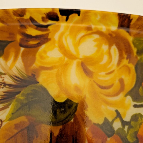 Vintage 60s LARGE 21"x16" MCM Mid Century Vintage Fiberglass Floral Tray serving - Picture 16 of 16